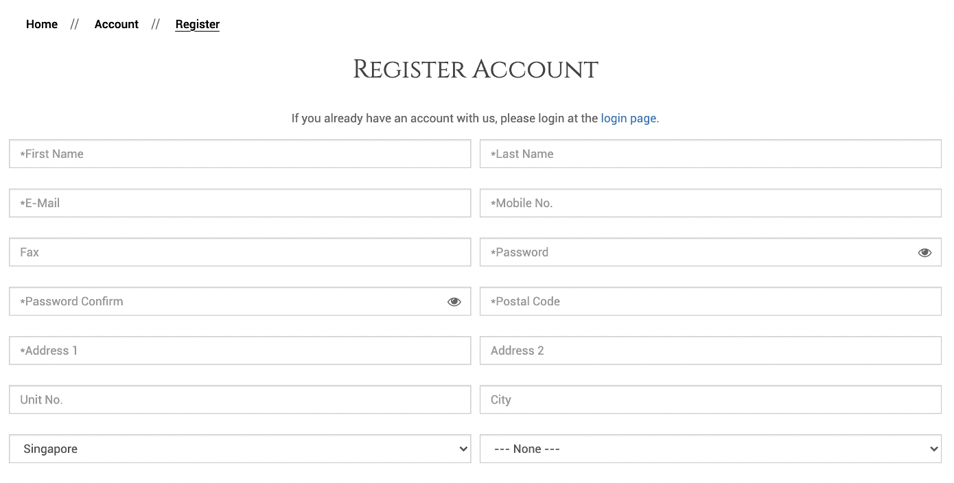 Register Account